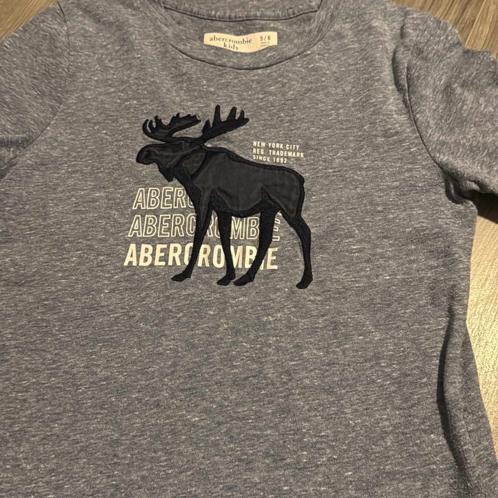 Abercrombie & Fitch Kids Heather Gray Moose Tee